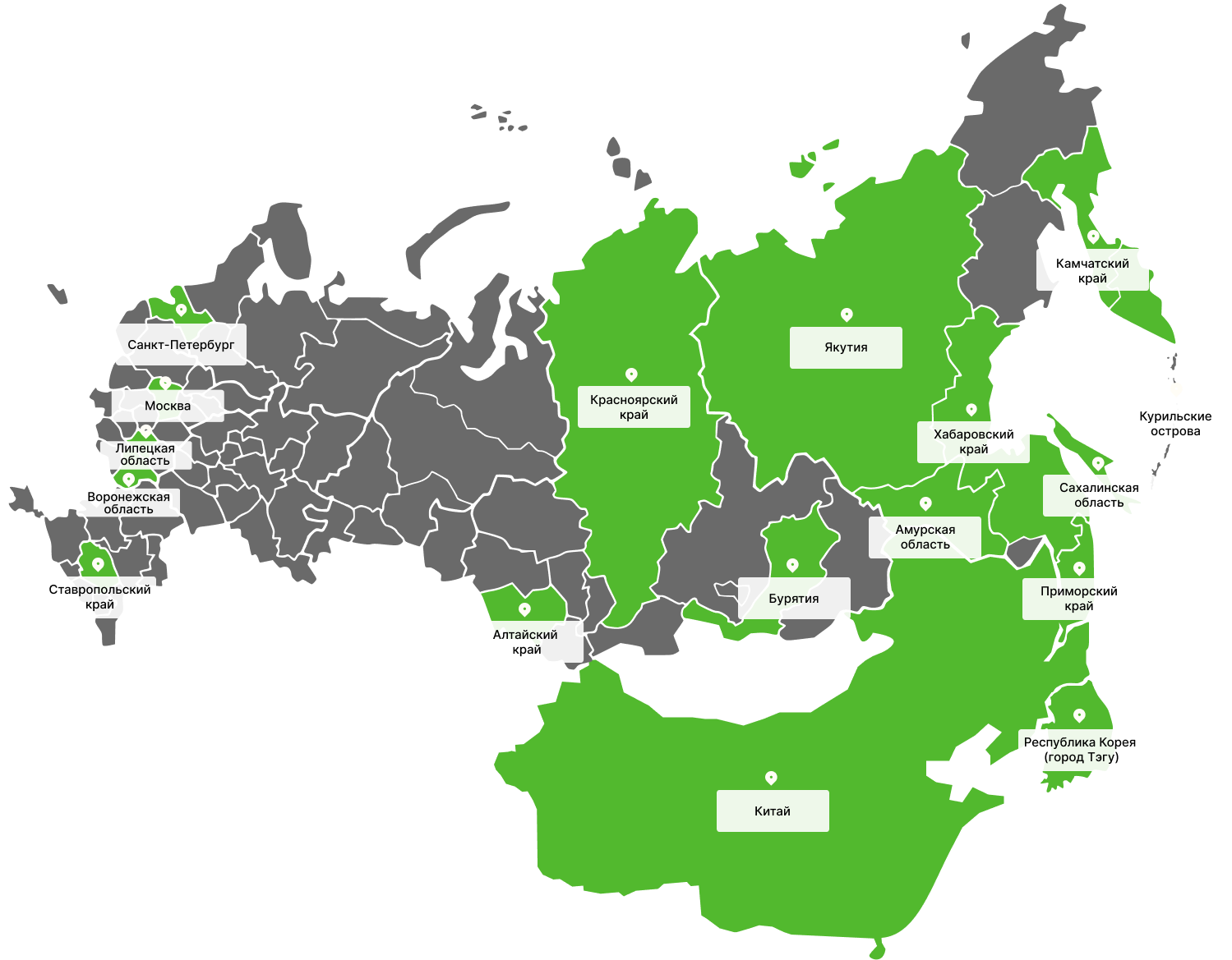 География работ, поданных в 2024 году